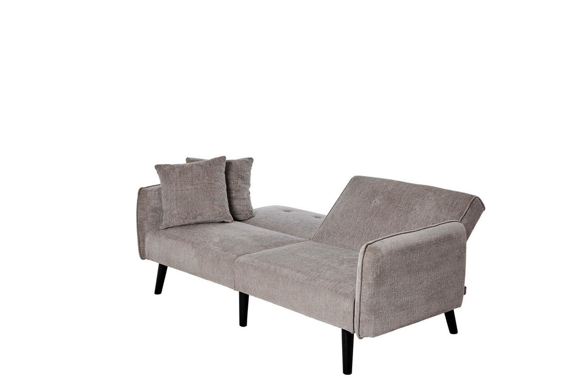 SCHLAFSOFA Bouclé Grau  - Schwarz/Grau, MODERN, Holz/Textil (191/83/84cm) - Livetastic