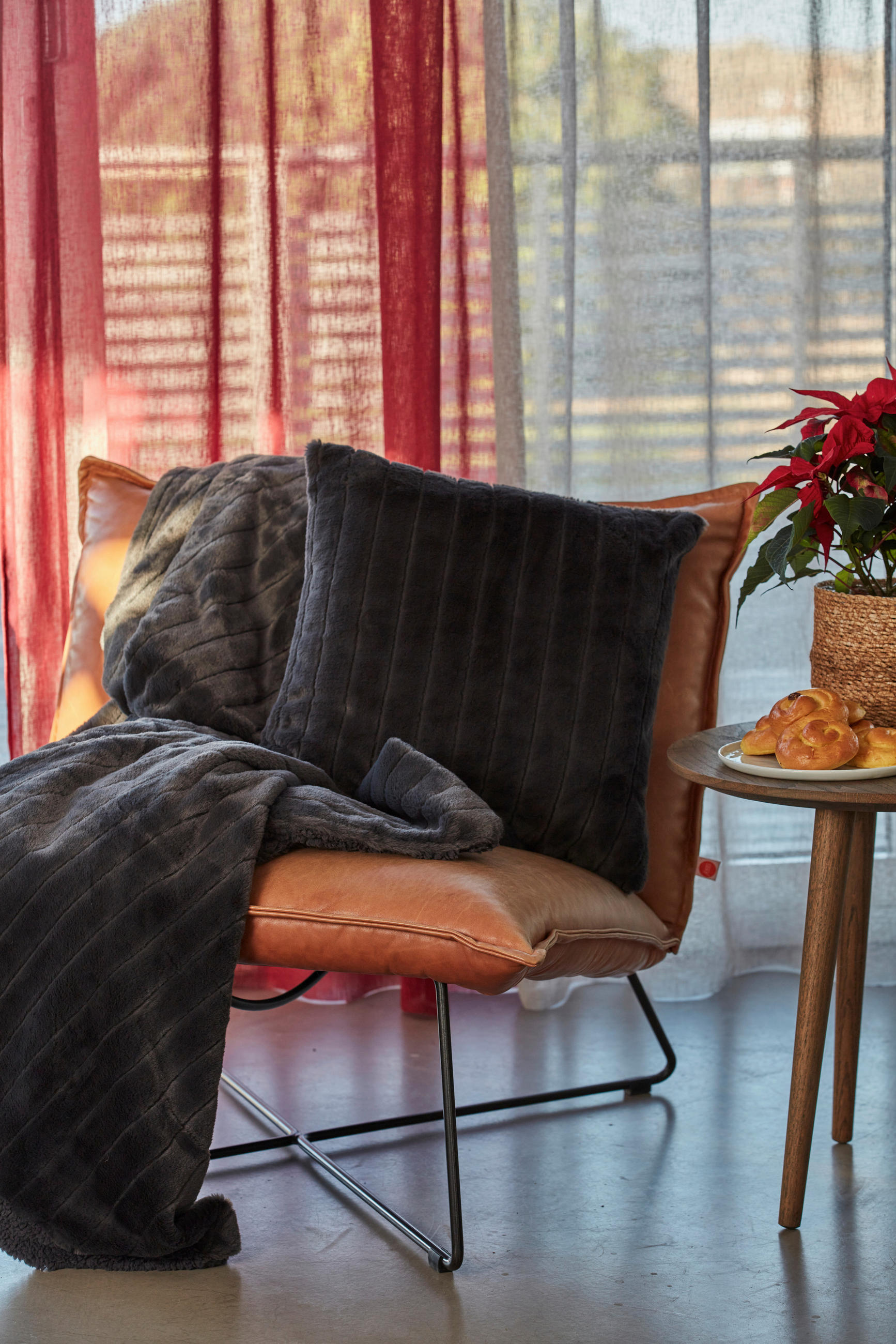 FILT  - mörkgrå, Basics, textil (125/150cm)