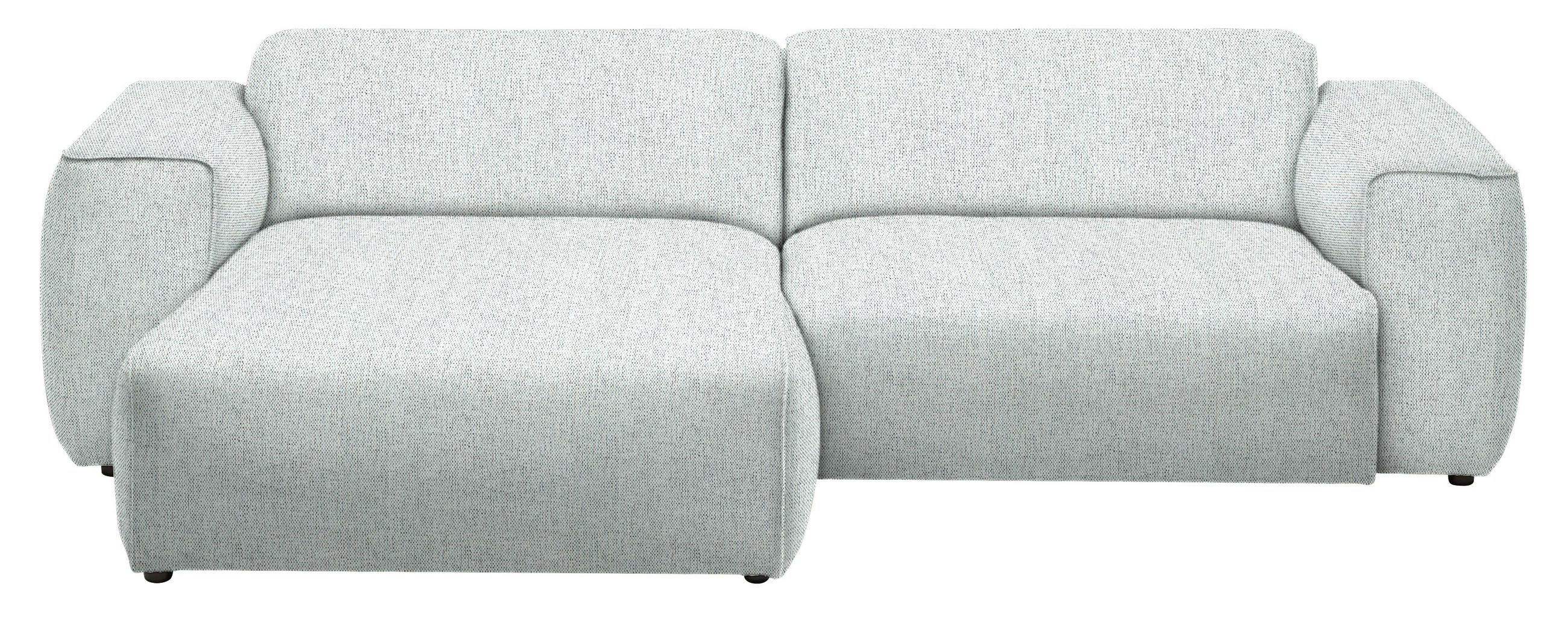 ECKSOFA in Webstoff Hellgrau  171/265 cm  - Hellgrau/Schwarz, Design, Kunststoff/Textil (171/265cm) - home24