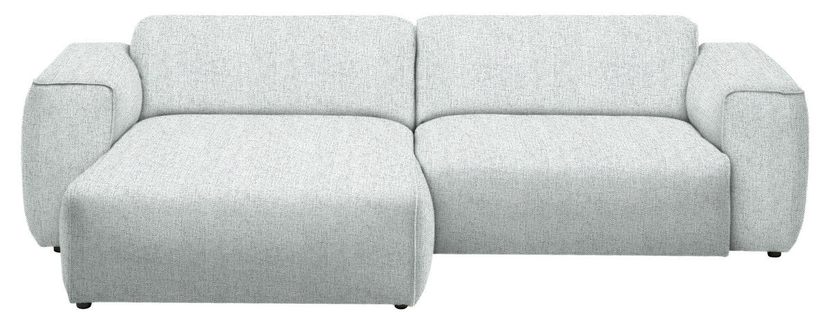 ECKSOFA in Webstoff Hellgrau  171/265 cm  - Hellgrau/Schwarz, Design, Kunststoff/Textil (171/265cm) - home24