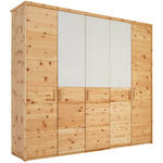 DREHTÜRENSCHRANK  in Weiß, Zirbelkieferfarben  - Zirbelkieferfarben/Weiß, Natur, Glas/Holz (249/225/61cm) - Valnatura