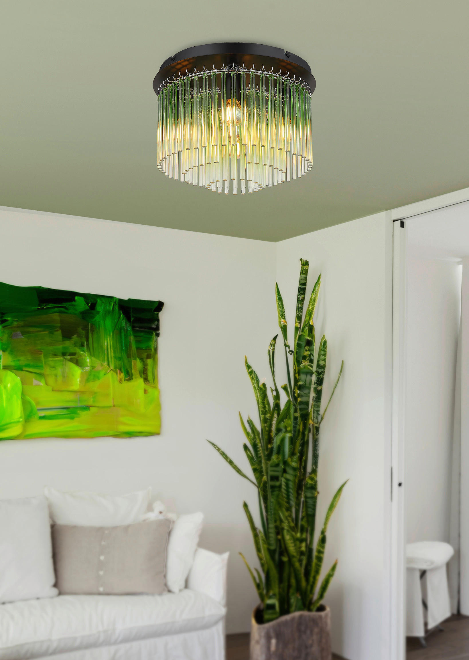 DECKENLEUCHTE GORLEY 32/23 cm   - Klar/Chromfarben, LIFESTYLE, Glas/Metall (32/23cm) - Globo