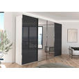 SCHWEBETÜRENSCHRANK  in Schwarz, Weiß  - Chromfarben/Schwarz, Design, Glas/Holzwerkstoff (316/223/68cm) - Novel