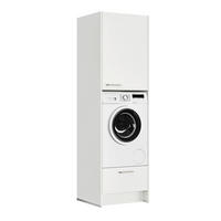 WASCHMASCHINENSCHRANK 63,2/216,6/58,3 cm  in Weiß  - Edelstahlfarben/Weiß, MODERN, Holzwerkstoff/Metall (63,2/216,6/58,3cm) - Nobilia