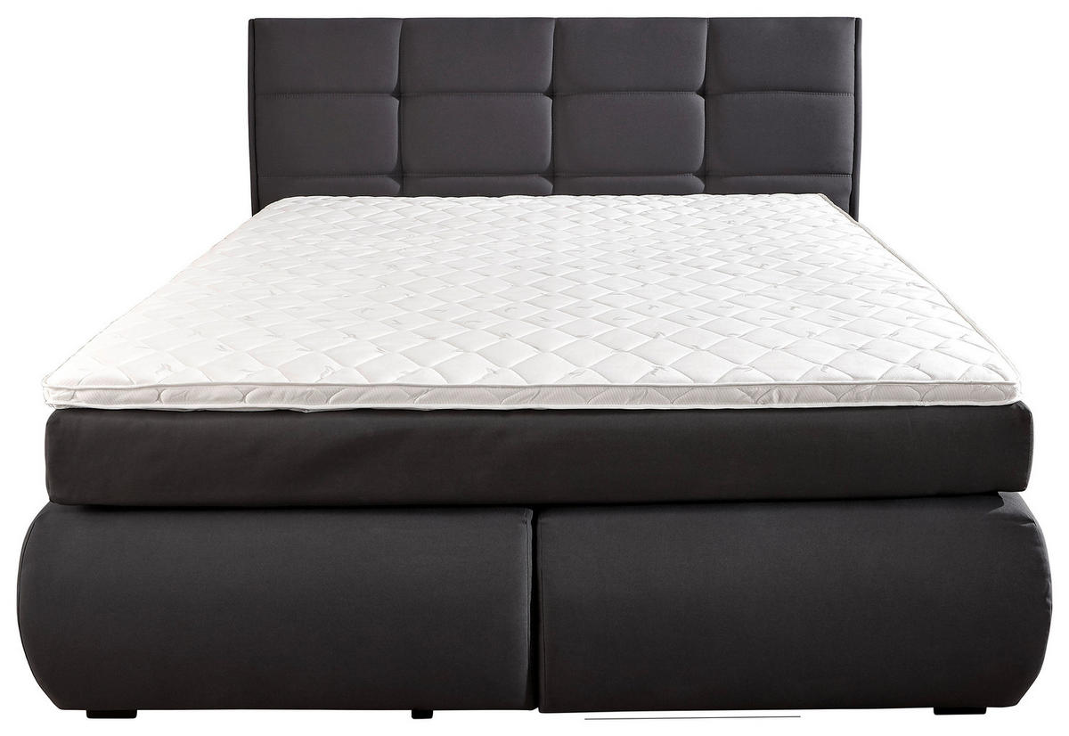 BOXSPRINGBETT 160/200 cm  in Anthrazit  - Wengefarben/Anthrazit, Konventionell, Holz/Textil (160/200cm) - Xora