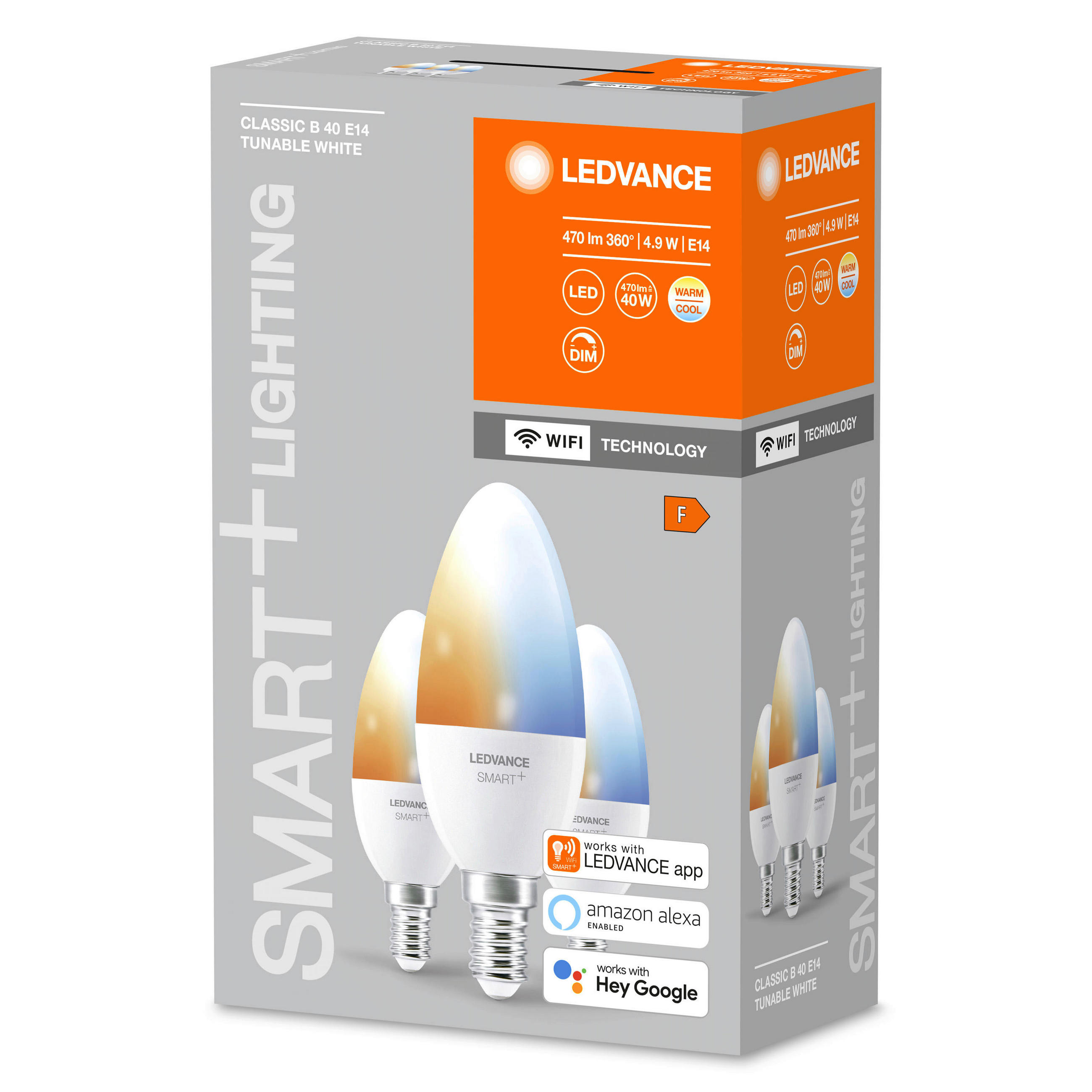 LED-LEUCHTMITTEL Smart+ Wifi Classic B 4 Tunable White 3er Set E14  - Weiß, Basics, Glas/Kunststoff (3,7/10,7cm) - Ledvance