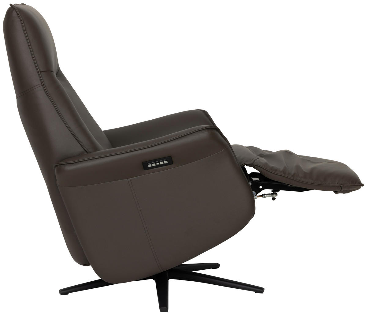 RELAXSESSEL Lederlook Echtleder    - Schwarz/Braun, Design, Leder/Holz (79/110/83cm) - Livetastic