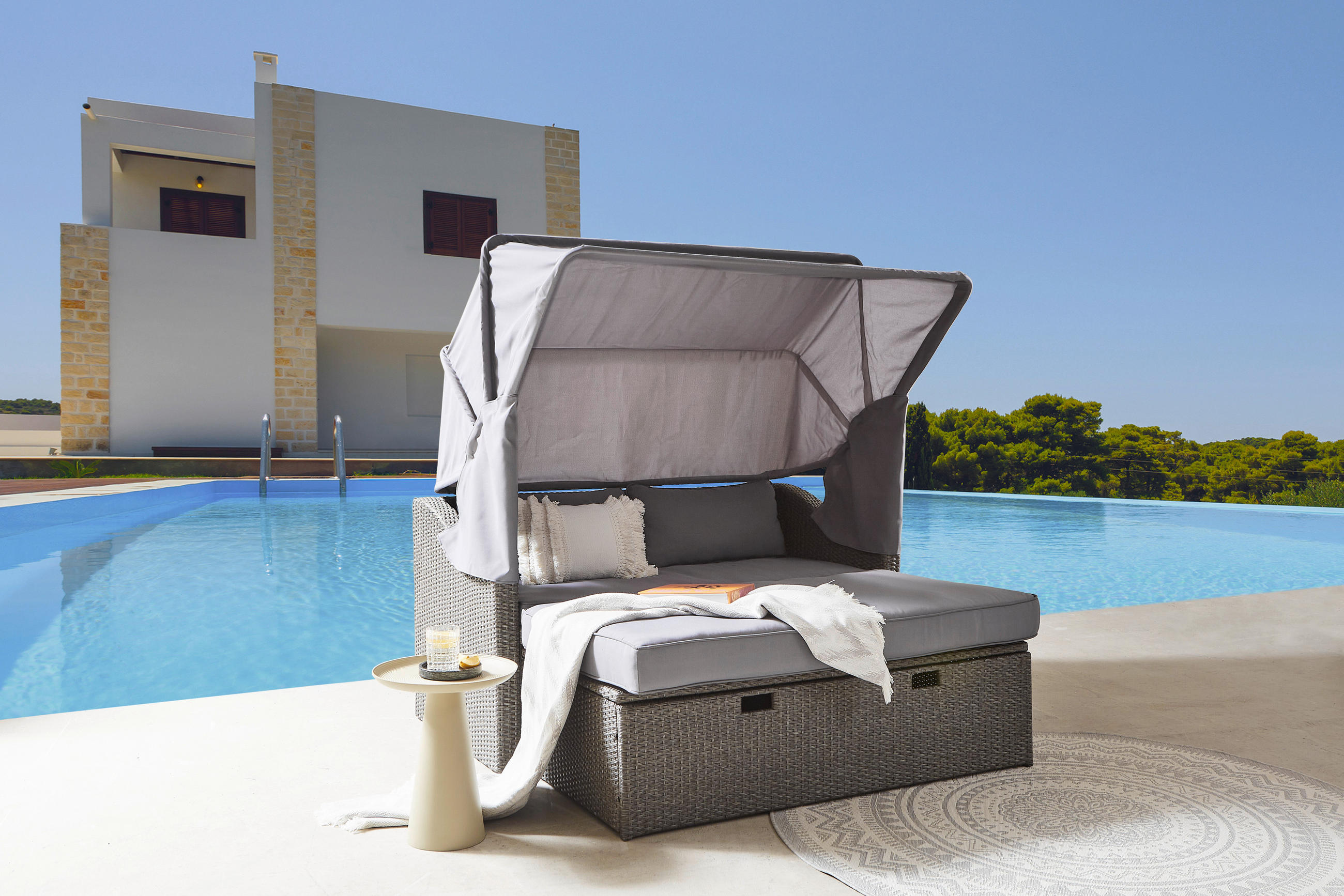 Pat De Exterior Stil Scoică 146/74/144 cm