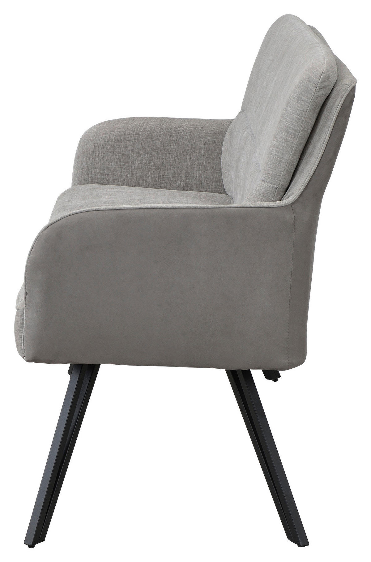 SITZBANK - Hellgrau/Schwarz, MODERN, Textil/Metall (160/94/67cm) - MID.YOU