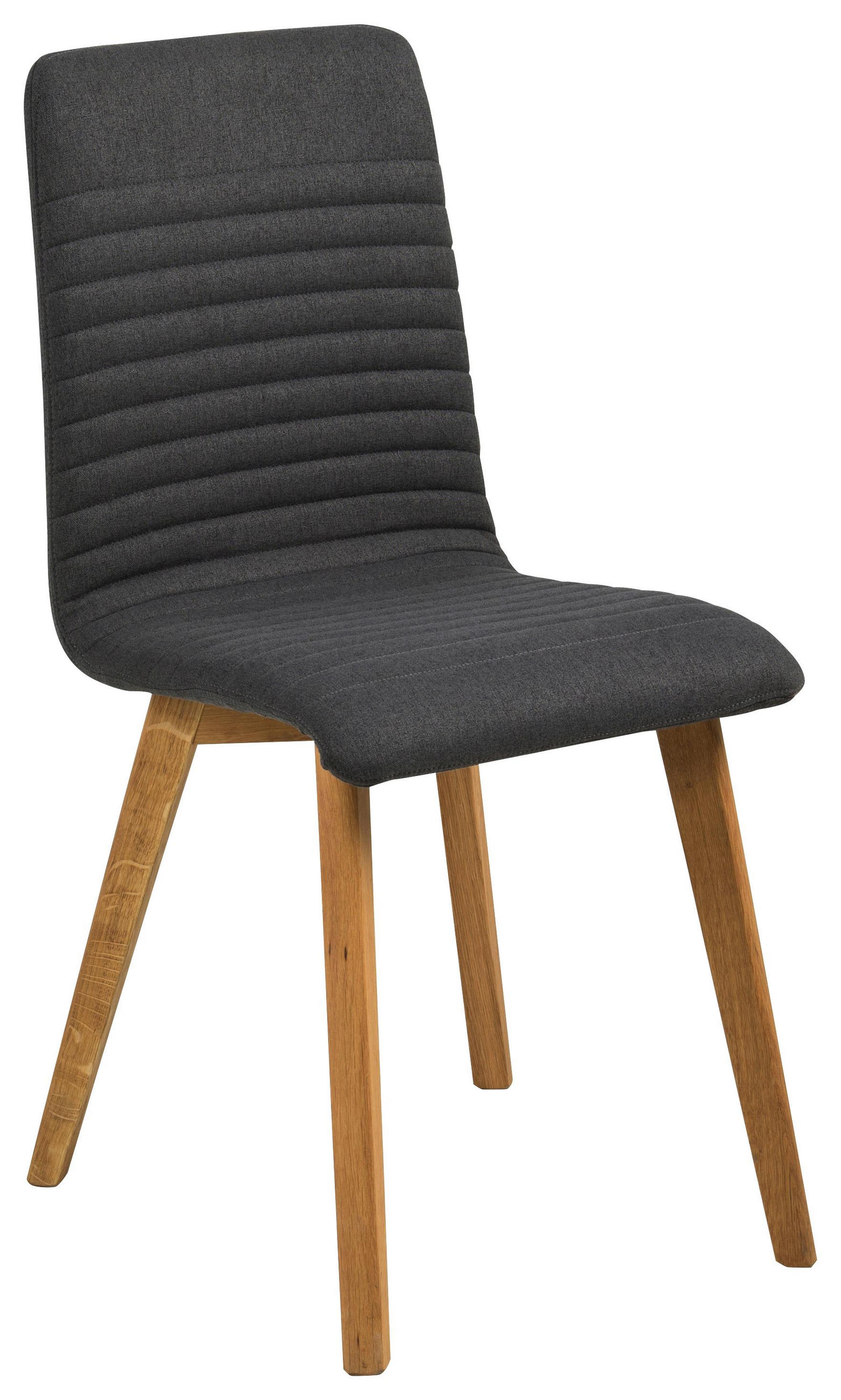 Stuhl in Textil Anthrazit, Eichefarben