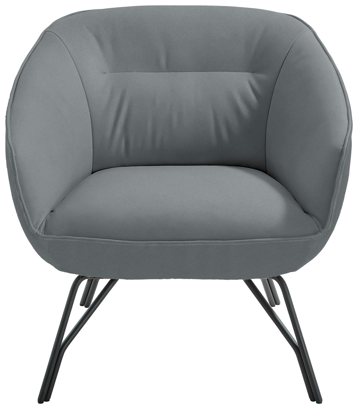 COCKTAILSESSEL in Echtleder Hellblau  - Anthrazit/Hellblau, Design, Leder/Metall (76/80/73cm) - Joop!