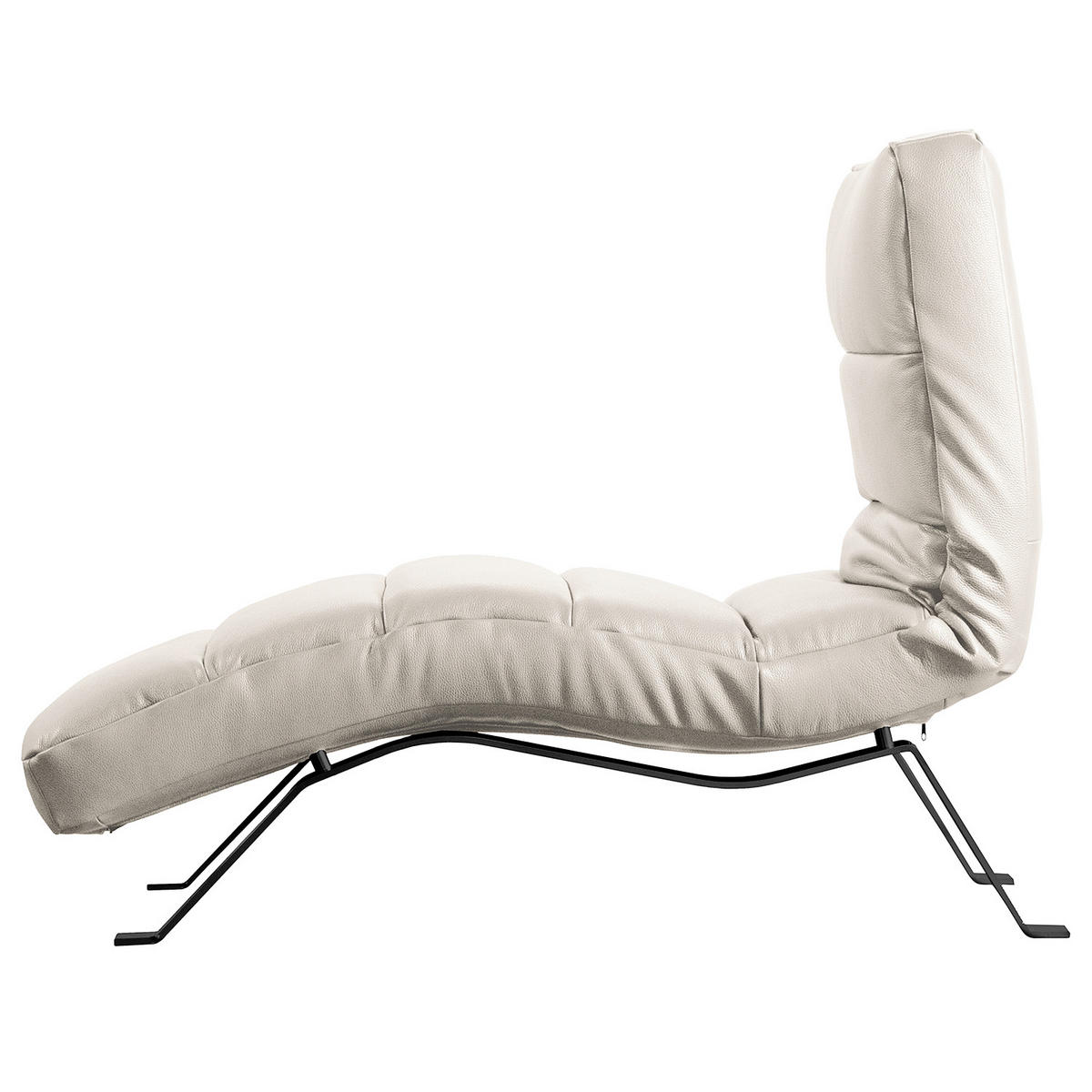 RELAXLIEGE Echtleder Grau  - Schwarz/Grau, Design, Leder/Metall (65/65-95/171cm) - Livetastic