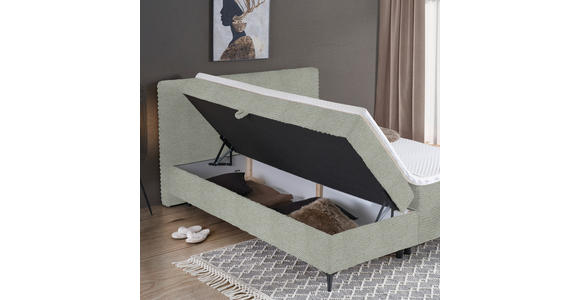 BOXBETT 180/200 cm in Ecru - Ecru/Schwarz, Design, Holz/Holzwerkstoff (180/200cm) - Xora