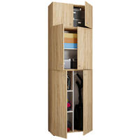 MEHRZWECKSCHRANK 70/223/39 cm  in Sonoma Eiche  - Schwarz/Grau, MODERN, Holzwerkstoff/Kunststoff (70/223/39cm) - MID.YOU