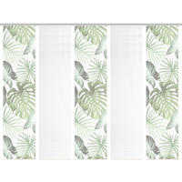 FLÄCHENVORHANG  5 Stück  blickdicht  60/260 cm   - Weiß/Grün, Natur, Textil (60/260cm)