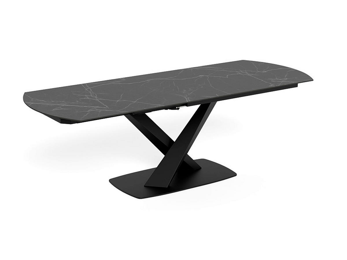 MATBORD svart rektangulär  utdragbar  - svart, Klassisk, metall/keramik (160-240/90/77cm) - Best Price