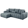 ECKSOFA in Velours Blau  - Blau/Schwarz, KONVENTIONELL, Kunststoff/Textil (168/298cm) - Carryhome