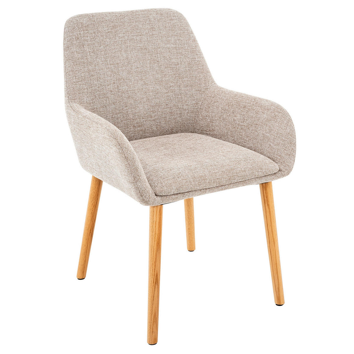 ARMLEHNSTUHL-SET 2 Stück  in Webstoff  - Beige/Naturfarben, MODERN, Holz/Textil (57/85/59cm) - MID.YOU
