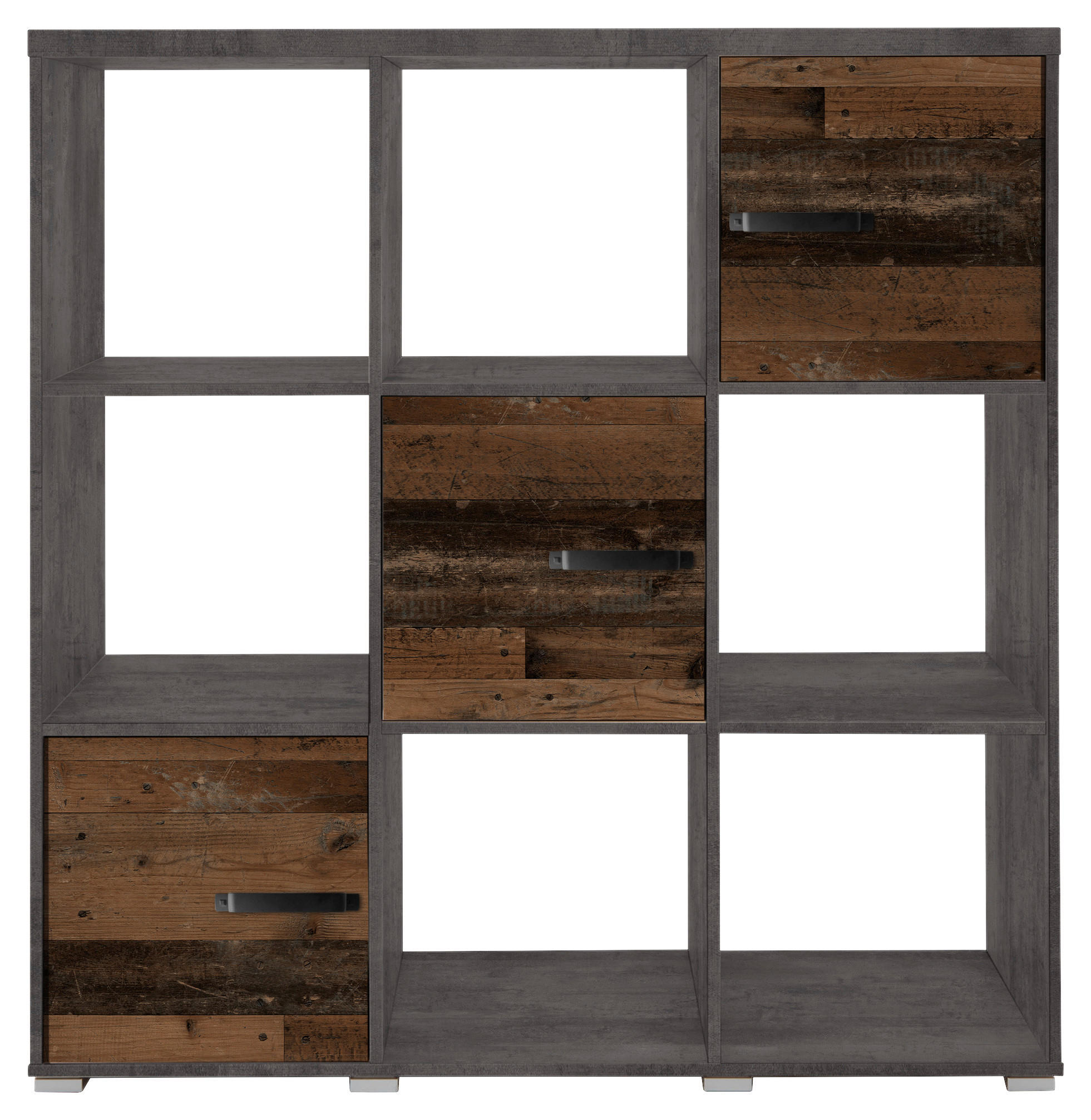 REGAL 122,5/125,8/38 cm rjava, siva  - srebrne barve/siva, Trend, umetna masa/leseni material (122,5/125,8/38cm) - Xora