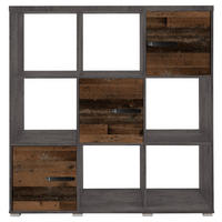 Etajeră, 122,5/125,8/38 cm, maro, gri,  - maro/argintiu, Trend, plastic/material pe bază de lemn (122,5/125,8/38cm) - Ti'me