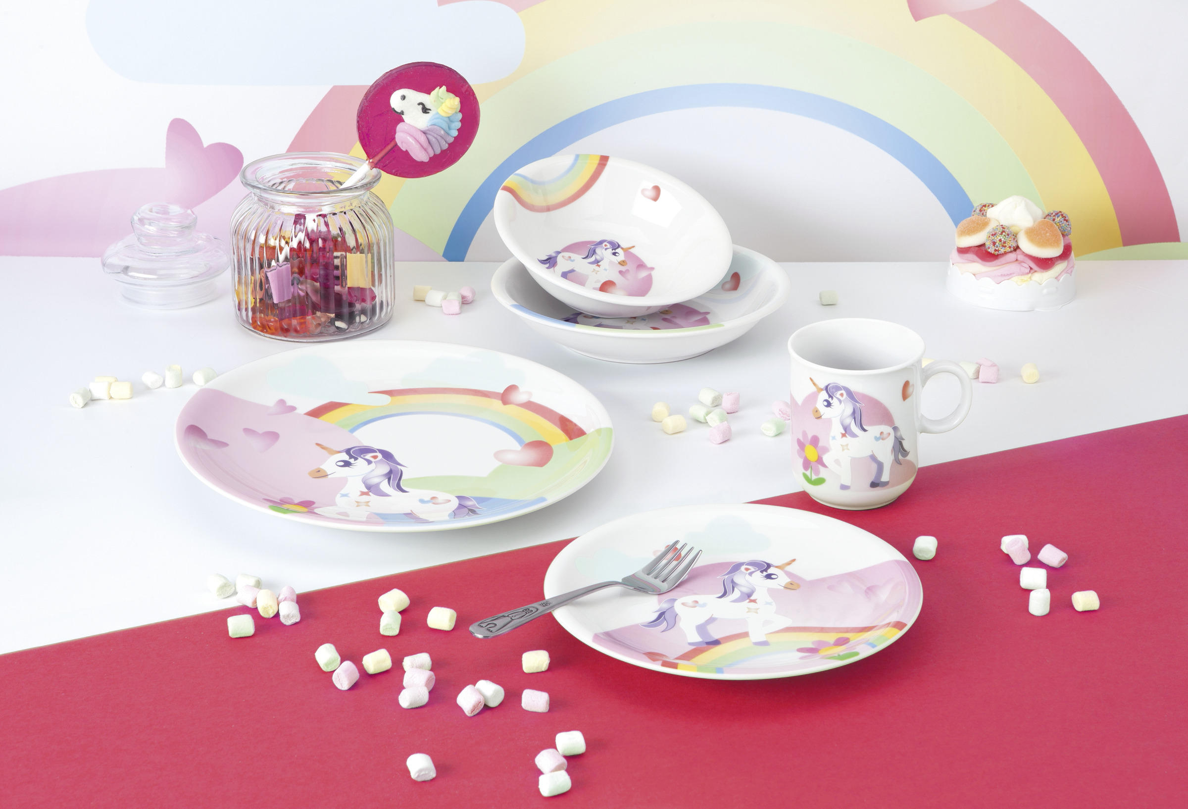 KINDERGESCHIRRSET KINDERTRÄUME Porzellan 3-teilig  - Rosa/Weiß, KONVENTIONELL, Keramik (21/21/20cm) - Seltmann Weiden