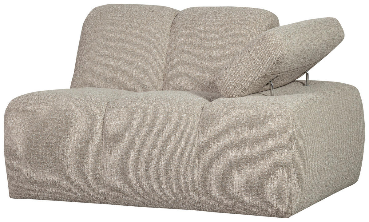 SOFAELEMENT Mojo in Bouclé Beige  - Beige/Schwarz, Design, Kunststoff/Textil (124/74/97cm) - Livetastic