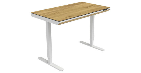 SCHREIBTISCH höhenverstellbar  - Eiche Artisan/Weiß, KONVENTIONELL, Holzwerkstoff/Kunststoff (120/70/73-118cm) - Xora