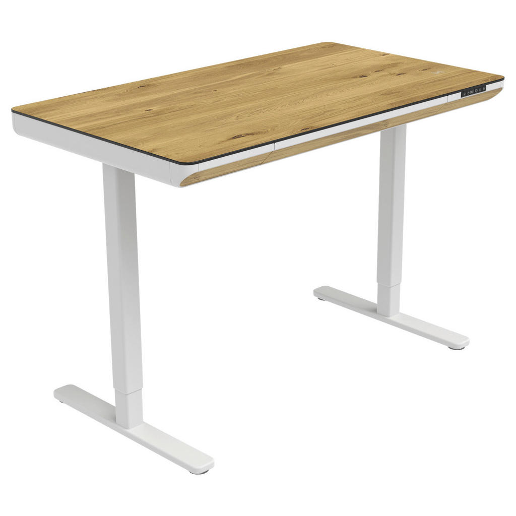 Xora PÍSACÍ STÔL, biela, dub artisan, 120/70/73-118 cm