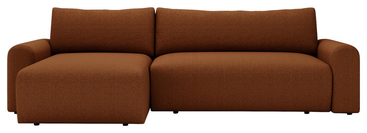 ECKSOFA Rostfarben  - Rostfarben/Creme, Design, Kunststoff/Textil (246/150cm) - Livetastic