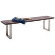 SITZBANK 180/50/40 cm  in Eichefarben, Edelstahlfarben  - Edelstahlfarben/Eichefarben, Design, Holz/Metall (180/50/40cm) - Novel