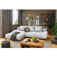 ECKSOFA in Chenille Ecru  - Ecru/Schwarz, MODERN, Textil/Metall (182/290cm) - Hom`in