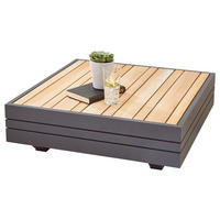 LOUNGETISCH 74/74/22,5 cm Holz, Metall  - Graphitfarben/Teakfarben, Design, Holz/Metall (74/74/22,5cm) - Zebra 