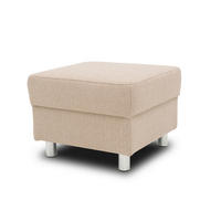 HOCKER in Textil Beige  - Chromfarben/Beige, KONVENTIONELL, Textil/Metall (54/40/54cm) - MID.YOU