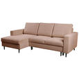ECKSOFA  in Struktur Braun  - Schwarz/Braun, MODERN, Holz/Kunststoff (145/230cm) - Carryhome