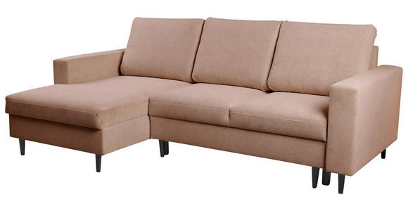 ECKSOFA  in Struktur Braun  - Schwarz/Braun, MODERN, Holz/Kunststoff (145/230cm) - Carryhome
