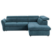 KOTNA SEDEŽNA GARNITURA, mikrovlakna modra  - modra/črna, Design, umetna masa/tekstil (254/224cm) - Stylife