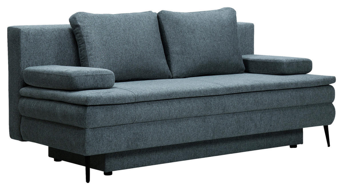 SCHLAFSOFA in Textil Blau  - Blau/Schwarz, Design, Kunststoff/Textil (200/90/100cm) - Venda