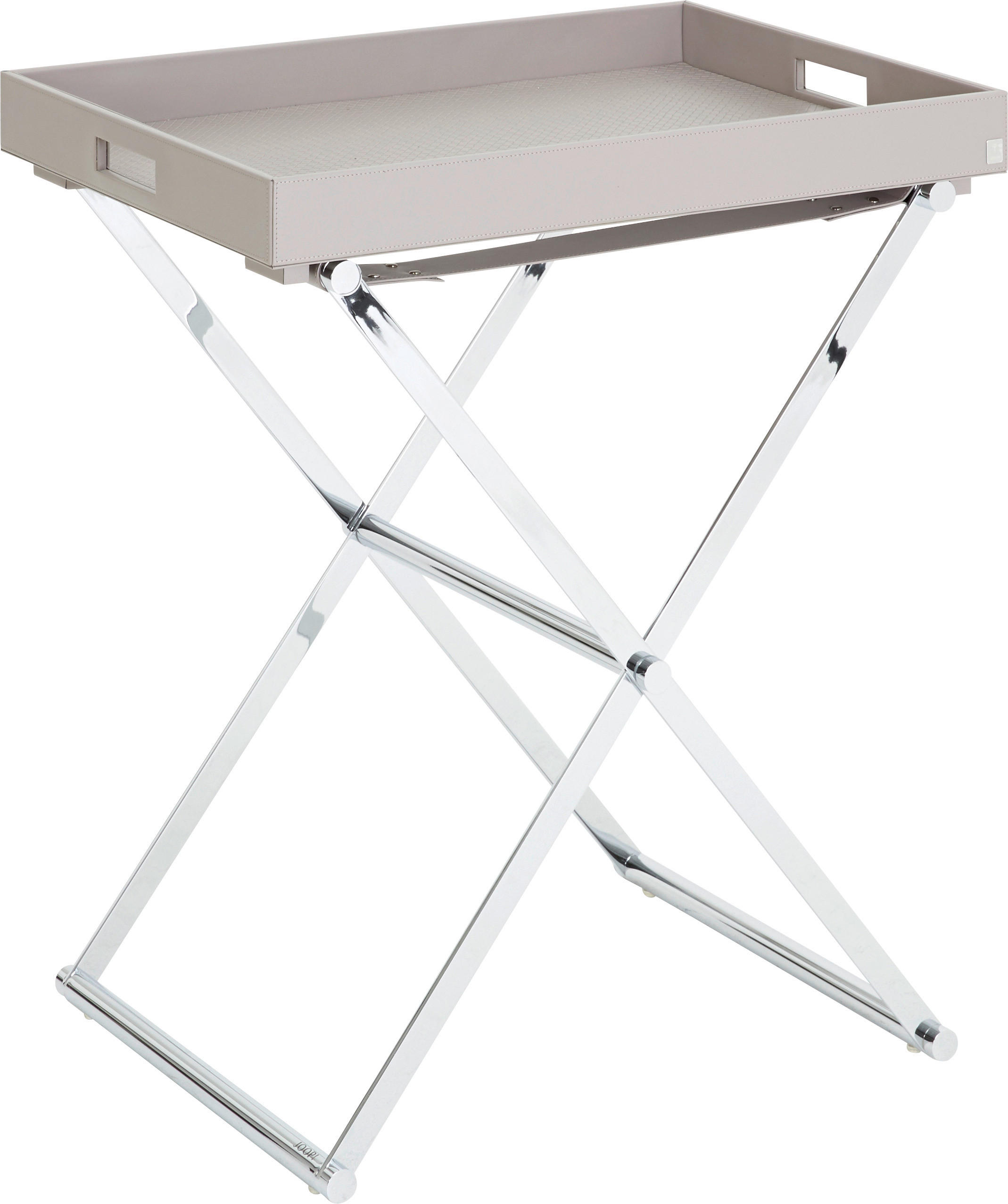 BEISTELLTISCH Grau, Chromfarben rechteckig  - Chromfarben/Grau, Basics, Kunststoff/Metall (66/68/47cm) - Joop!