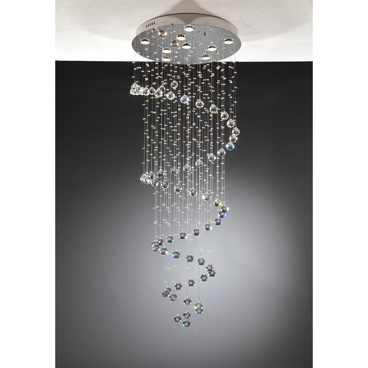 DECKENLEUCHTE 60/60/150 cm   - Chromfarben, KONVENTIONELL, Glas/Metall (60/60/150cm)