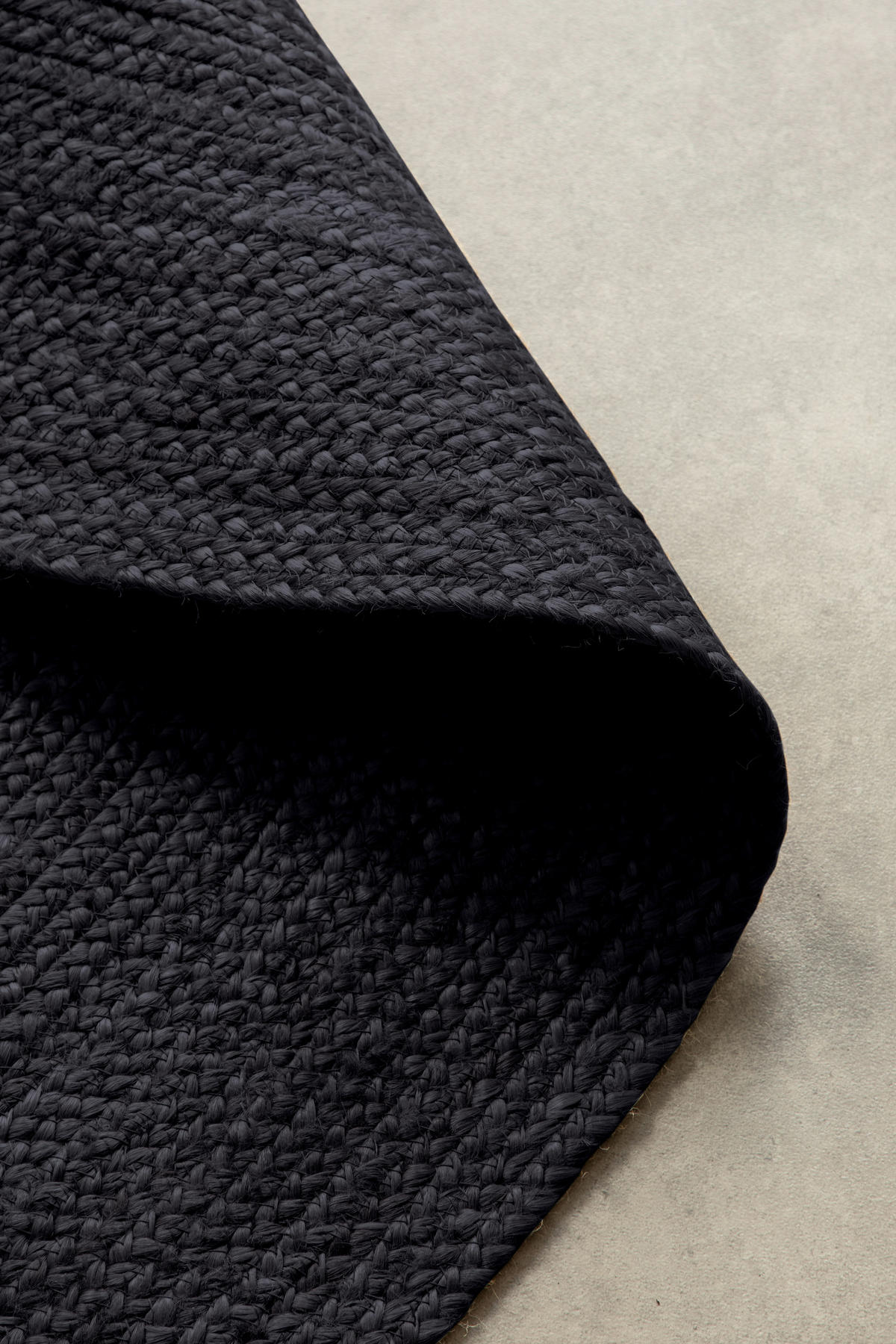 JUTETEPPICH 140 cm Jute Braided Schwarz  - Schwarz, Basics, Textil (140cm) - Hanse Home