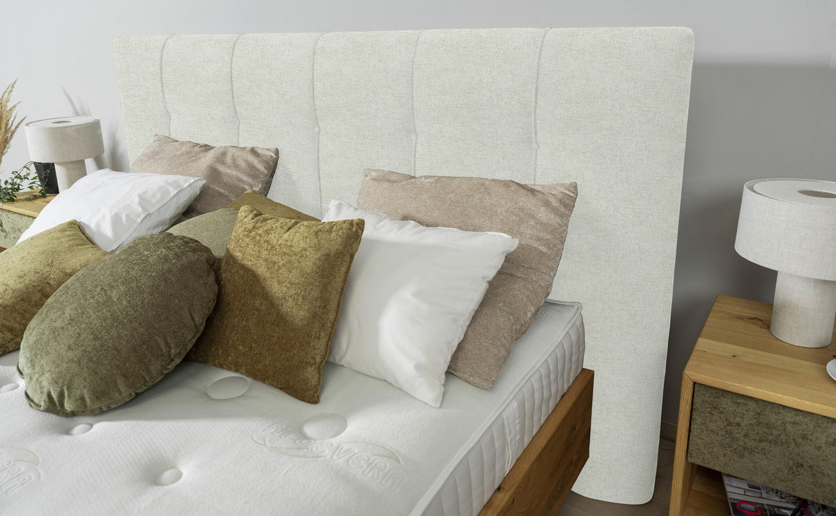 BOXSPRINGBETT 180/200 cm  in Wildeiche, Grauweiss  - Wildeiche/Grauweiss, Natur, Holz/Textil (180/200cm) - Valnatura