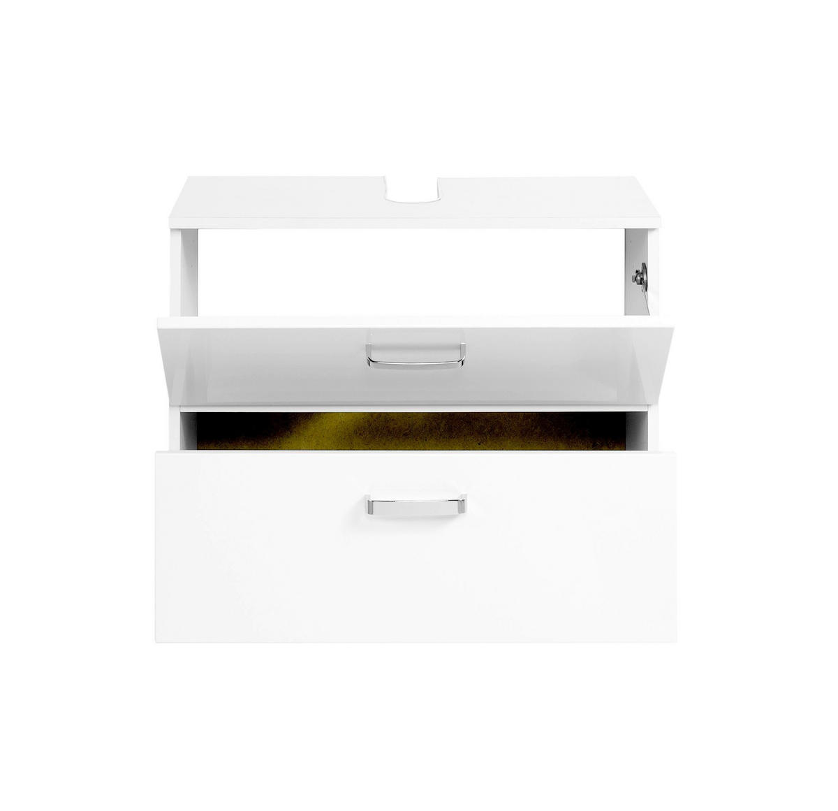 WASCHBECKENUNTERSCHRANK 70/54/35 cm  - Silberfarben/Weiß, KONVENTIONELL, Holzwerkstoff/Kunststoff (70/54/35cm) - Xora