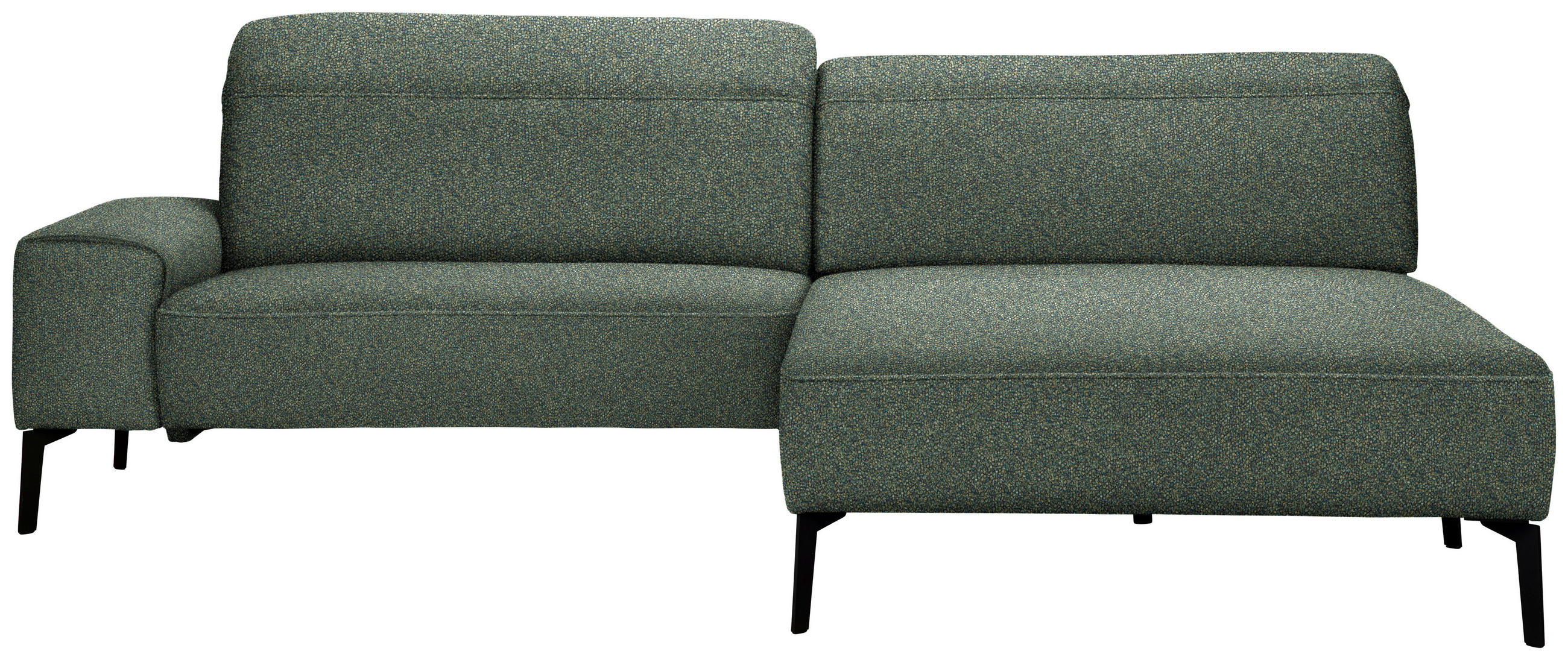 ECKSOFA in Mikrofaser Dunkelgrün  - Dunkelgrün/Schwarz, Design, Textil/Metall (273/203cm) - Johann Jakob