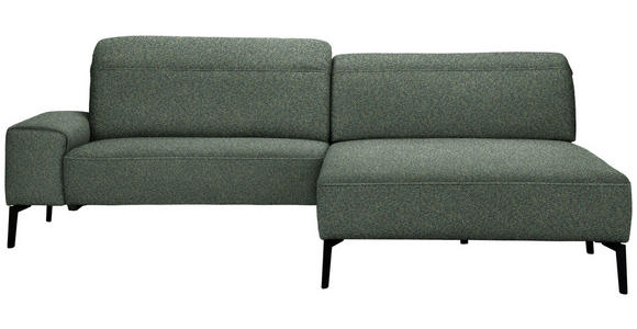 ECKSOFA  in Mikrofaser Dunkelgrün  273/203 cm  - Dunkelgrün/Schwarz, Design, Textil/Metall (273/203cm) - Johann Jakob