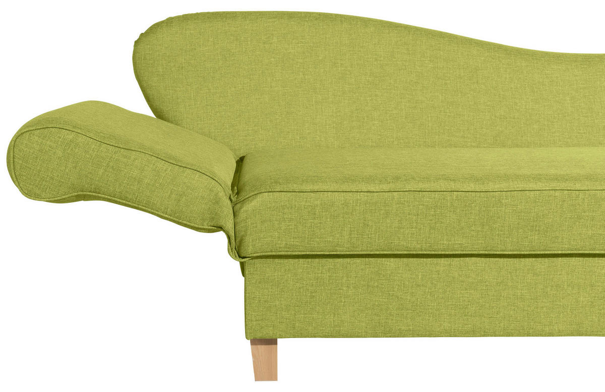 RÉCAMIERE in Flachgewebe Hellgrün  - Buchefarben/Hellgrün, Design, Holz/Textil (190/88/82cm) - Max Winzer