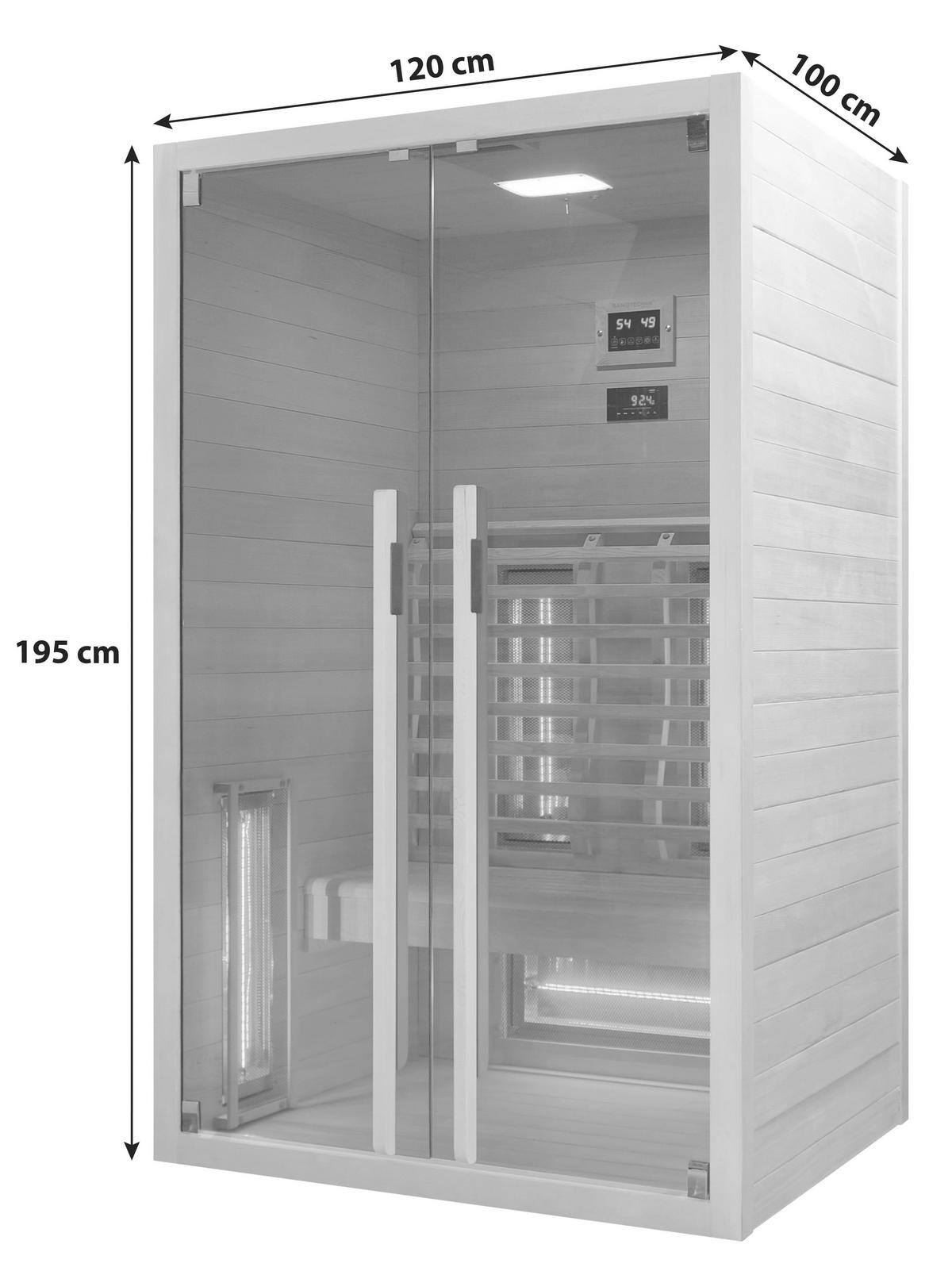 INFRAROTKABINE für 2 Personen Ruby 2  - Naturfarben, Basics, Holz (120/195/100cm) - Sanotechnik