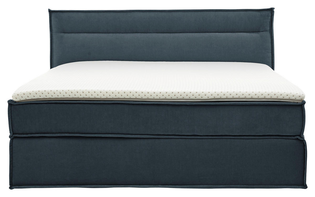 BOXSPRINGBETT 180/200 cm  in Blau  - Blau/Schwarz, Design, Textil (180/200cm) - Musterring