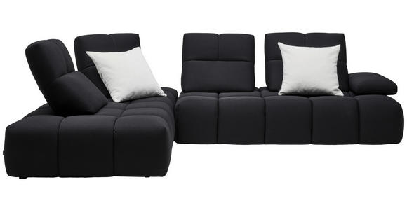 ECKSOFA in Struktur Schwarz 233/313 cm - Schwarz, Design, Kunststoff/Textil (233/313cm) - Emilio Belluti