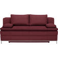 BOXSPRINGSOFA in Webstoff Weinrot  - Chromfarben/Weinrot, Design, Textil/Metall (200/93/107cm) - Novel