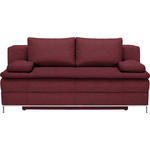 BOXSPRINGSOFA in Webstoff Weinrot  - Chromfarben/Weinrot, Design, Textil/Metall (200/93/107cm) - Novel